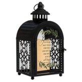 Guide Me In Your Truth And Teach Me Lantern With LED Candle, Black