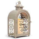 Home Is Made Of Love And Dreams Lantern With LED Candle, White