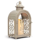 Surely You Love And Goodness With Follow Me Lantern With LED Candle, White