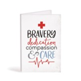 Bravery Dedication Compassion and Care Wooden Keepsake Card