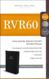 Biblia RVR 1960 Portatil Letra Gde., Piel Imit. Negra, Cremallera   (RVR 1960 Lge. Print Handy Bible, Black Leathersoft, Zipper)