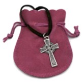 Celtic Cross Pewter Pendant with pouch