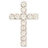 Floral Wall Cross, White