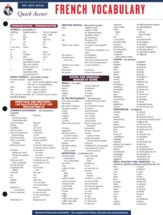 French Vocabulary - Quick Access  Reference Chart