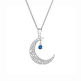 Moon Bottled Necklace with Blue Accent Stone