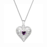 Heart Bottled Necklace with Purple Accent Stone