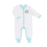 Blessed Baby Sleeper, Teal Trim, 0-6 Months