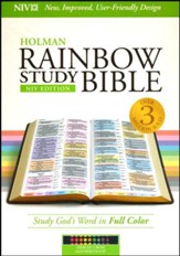 NIV Rainbow Study Bible, Pierced  Cross LeatherTouch