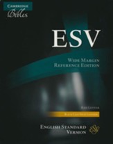 ESV Wide-Margin Reference Bible, Black Calf Split Leather, Red Letter Text