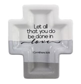 Let All That You Do Ceramic Cross Dish