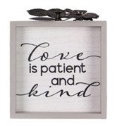 Love Is Patient Wooden Shadow Box Sign