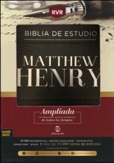 Biblia de estudio RVR Matthew Henry, piel fabricada, indice  (RVR Matthew Henry Study Bible, Bonded Leather, Index)