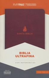 Biblia Ultrafina RVR 1960, Piel Fab. Marron, Ind.  (RVR 1960 Ultrathin Bible, Brown Bon. Leather, Ind.)