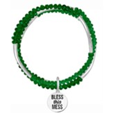 Bless This Mess Beaded Bracelet, Green
