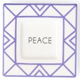 Peace Keepsake Tray Square Ceramic Purple 4x4 Gift Boxed