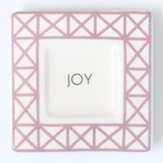Joy Keepsake Tray Square Ceramic Pink 4x4 Gift Boxed