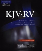 KJV/RV Interlinear Bible--calfskin leather, black