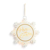 LED Lit Peace On Earth Snowflake Door Hanger