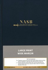 NASB Large-Print Wide Margin Bible--hardcover - Slightly Imperfect
