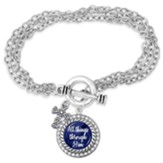 All Things Through Him Triple Chain Toggle Bracelet, Silver