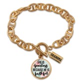Fearless and Faithful, Grandma, Anchor Chain Bracelet, Gold