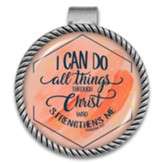 I Can Do All Things, Watercolor Geo, Visor Clip