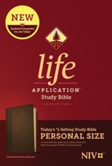 NIV Life Application Personal-Size  Study Bible, Third Edition--soft leather-look, dark brown/brown