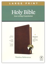 NLT Large-Print Thinline Reference Bible, Filament Enabled Edition--soft leather-look, rustic brown (indexed) - Imperfectly Imprinted Bibles