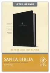 NTV Santa Biblia, Edicion de referencia ultrafina, letra grande, Leatherlike: Black, NTV Large-Print Slimline Reference Bible--soft leather-look, black