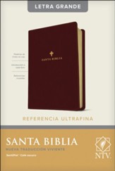 NTV Santa Biblia Edicion de referencia ultrafina, Letra Grande, Leatherlike, Dark Brown, Indexed, NTV Large-Print Slimline Reference Bible--soft leather-look, dark brown (indexed)