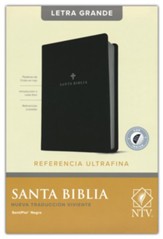 NTV Santa Biblia Edicion de referencia ultrafina, Letra Grande, Leatherlike, Black Indexed, NTV Large-Print Slimline Reference Bible--soft leather-look, black (indexed)