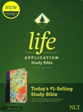 NLT Life Application Study Bible, Third Edition--soft leather-look, teal floral