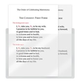 The Order of Celebrating Matrimony Couple's Consent Cards, English with pocket