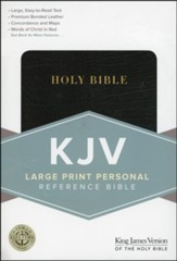 KJV Large Print Personal Size Reference Bible, Black Bonded Leather - Slightly Imperfect