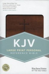 KJV Large Print Personal Size Reference Bible, Brown LeatherTouch - Slightly Imperfect