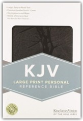 KJV Large Print Personal Reference Bible, Charcoal Leathertouch - Slightly Imperfect