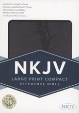NKJV Large Print Compact Reference Bible, Charcoal Leathertouch - Slightly Imperfect