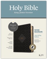 KJV Wide Margin Bible, Filament Enabled, Soft imitation leather over hardcover, Ornate Tile, Black with thumb index