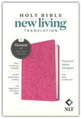 NLT Premium Value Compact Bible,  Filament Enabled Edition, Soft imitation leather, Pink Rose