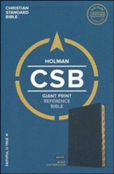 CSB Giant Print Reference Bible,  Black LeatherTouch, Thumb-Indexed - Imperfectly Imprinted Bibles