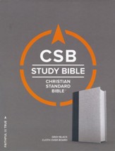 CSB Study Bible, Gray & Black Linen  - Slightly Imperfect