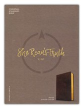 CSB She Reads Truth Bible, Brown Genuine Leather  - Slightly Imperfect