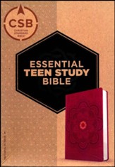 CSB Essential Teen Study Bible, Red  Flower Cork LeatherTouch