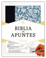 Biblia de Apuntes RVR 1960, Piel Gen. y Tela Impresa Azul  (RVR1960 Notetaking Bible, Blue Gen. Leather plus Cloth)