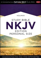 Holman Personal Size Study Bible: NKJV Edition, Purple LeatherTouch - Slightly Imperfect