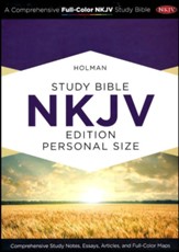 Holman Personal Size Study Bible:  NKJV Edition, Purple LeatherTouch, Thumb-Indexed - Slightly Imperfect