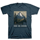 He Is God Shirt, Denim Blue, 4X-Large