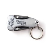 Trust In the Lord, Proverbs 3:5, 5-in-1 Multi-Tool with LED Light & Keychain, Silver