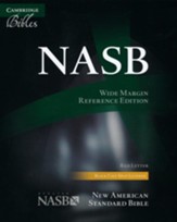 NASB Wide Margin Reference Bible, black calfsplit leather, red letter text