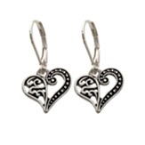 Heart Earrings, Silver